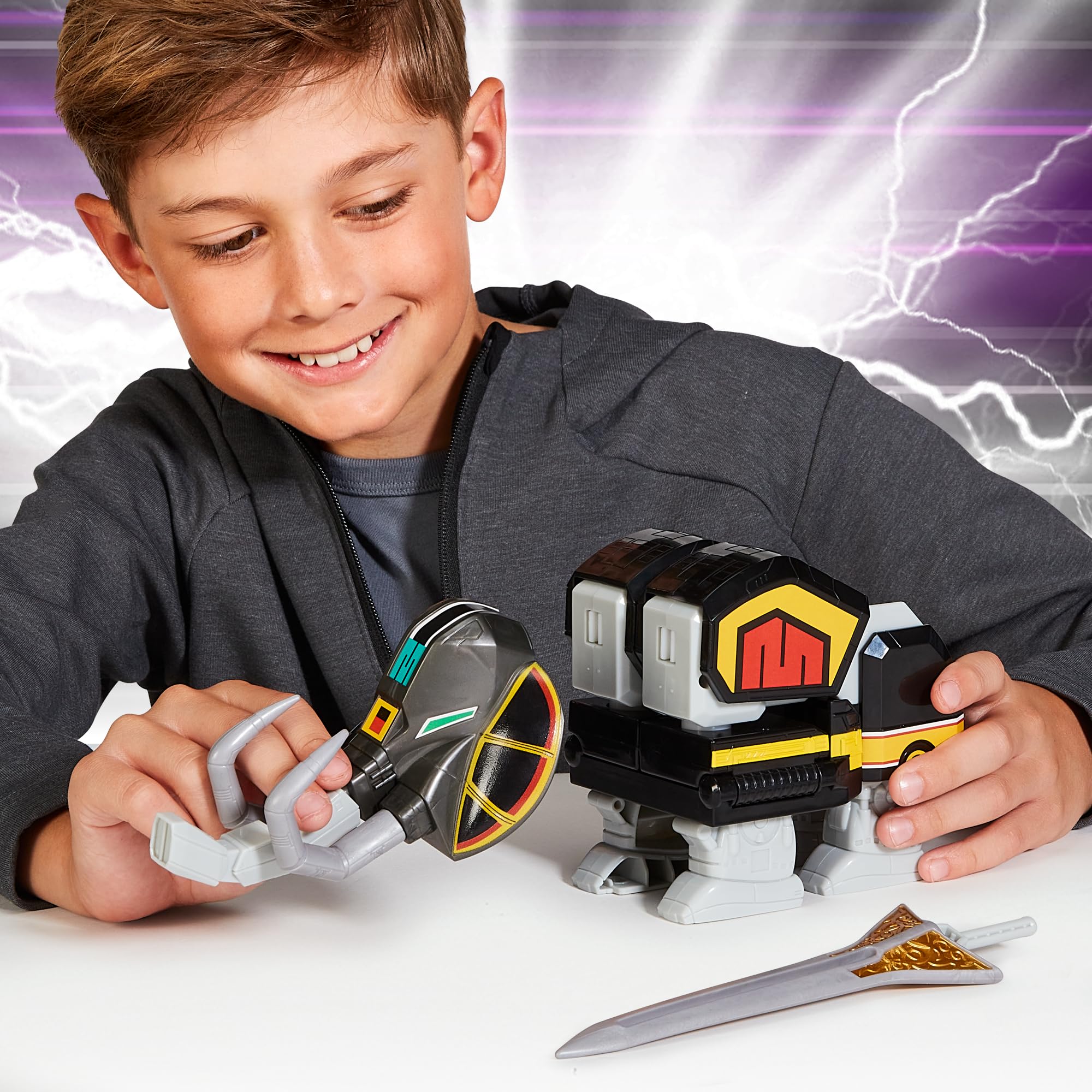 Power Rangers - Collezione Megazord, Zords articolato combinabile, statuetta, 20 cm, modello Mastodon Dinozord, per bambini dai 4 anni, PWG002