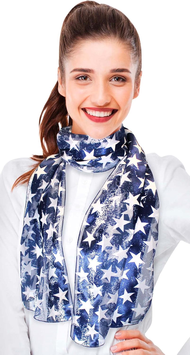 CBC Crown Patriotic USA Flag American Flag Star Scarf Fashion Novelty