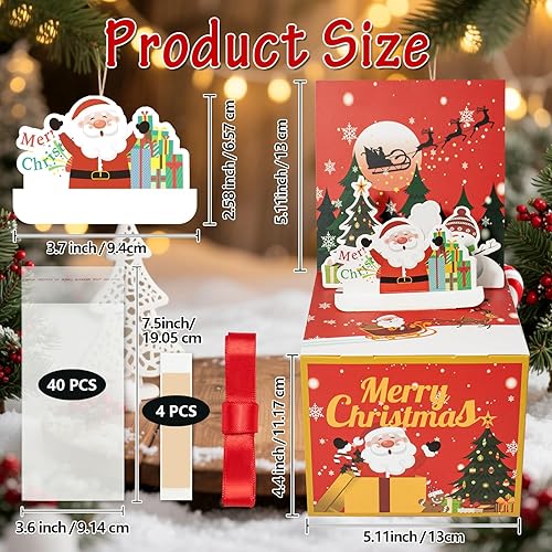 Miniatura 9 de FERGONO Caja de dinero para dinero en efectivo, caja de regalo de Feliz Navidad, caja de regalo sorpresa, caja de dinero para dinero en efectivo con