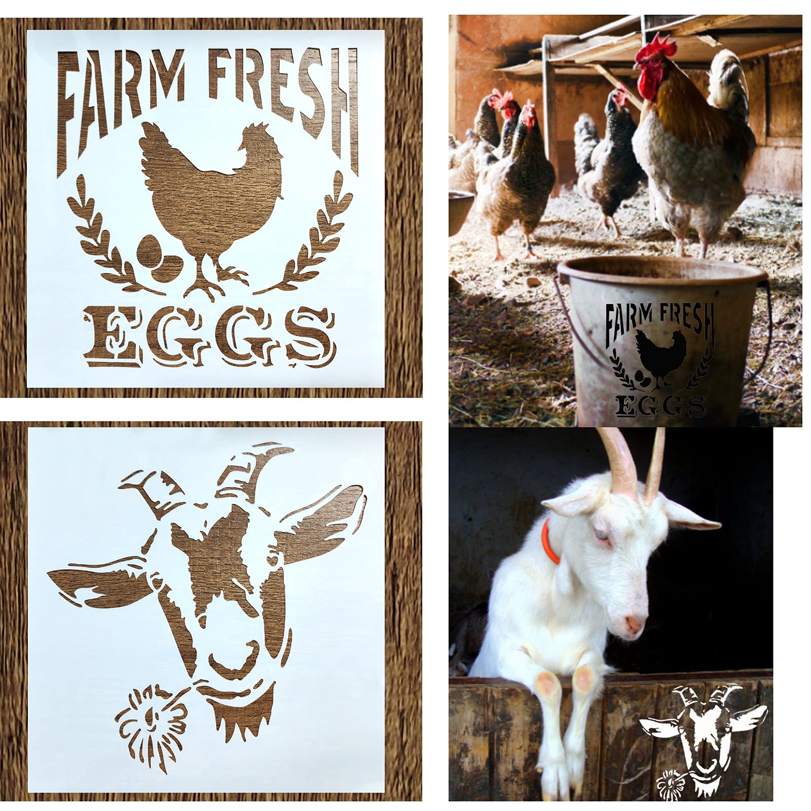 12 Pcs Farmhouse Sign Stencils, Farm Reusable Stencils, Large Farm