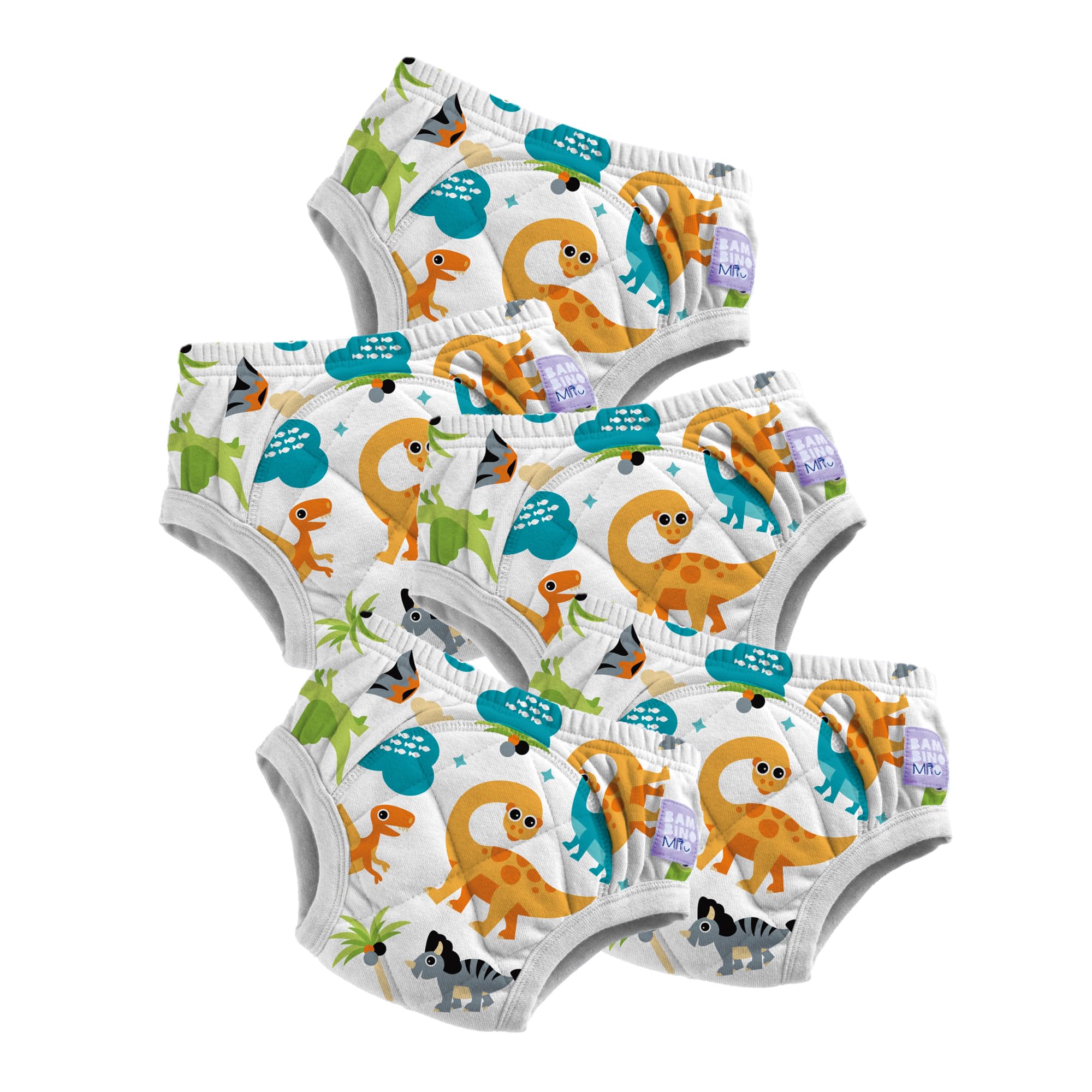 Bambino Mio, Mutandine riutilizzabili da allenamento in cotone, CONFEZIONE DA 5, (3-4 anni), Dinosauri – MARCHIO BRITANNICO pluripremiato, per bambini e bambine