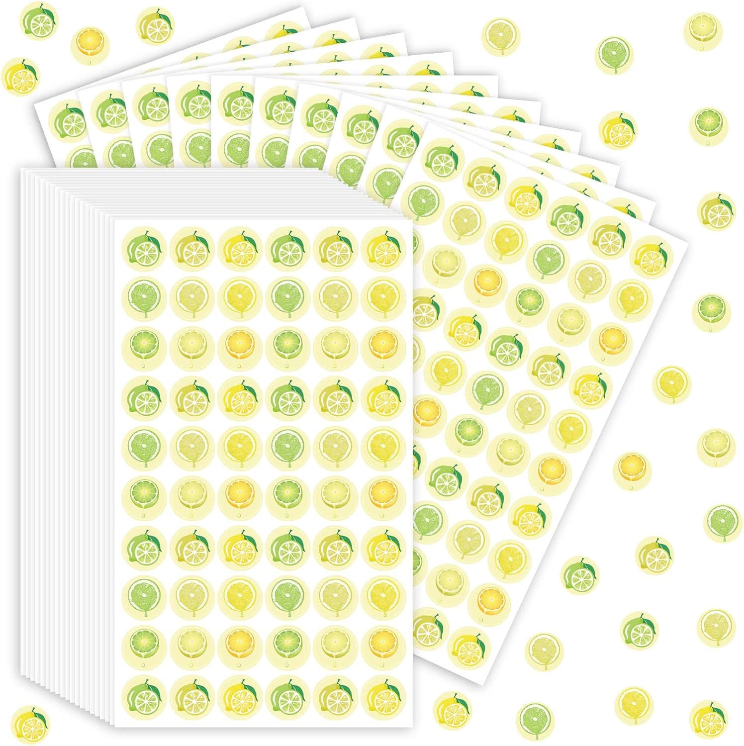 Estune 1200 Pcs Lemon Zest Stickers for Kids Assorted Color
