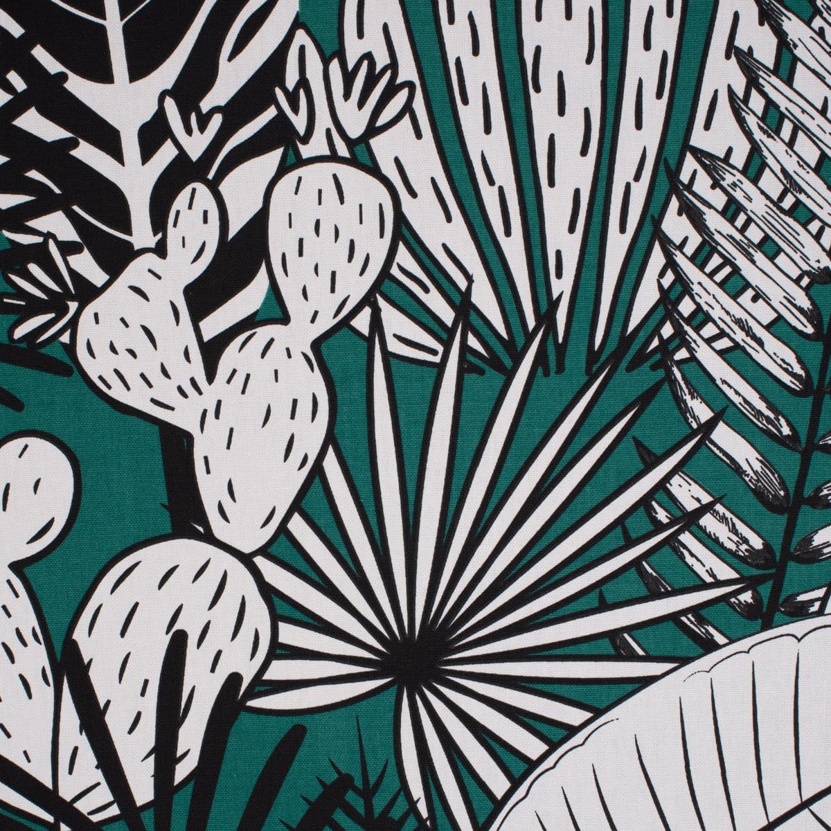 Schöner Life - Paraspifferi a forma di cactus, foglie di palma, verde, bianco e nero, diverse misure, lunghezza a scelta: 90 cm