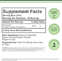 Vista 2 de Gotas de clorofila líquida - para la digestión, salud intestinal, energía y desintoxicación - Apto para veganos