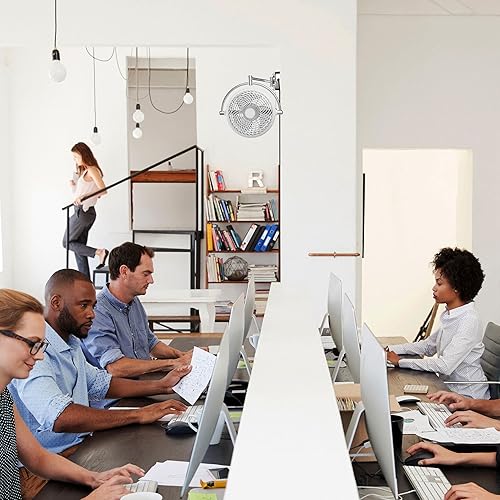 Miniatura 7 de Parrot Uncle Ventiladores de montaje en pared, ventilador de techo con brazo plegable con enchufe, 10 pulgadas, blanco