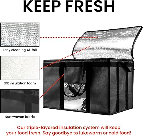 Miniatura 9 de NZ home PRO 3XL - Bolsa aislante para entrega de alimentos y compras de comestibles con parte superior con cremallera, color azul (paquete de 1)