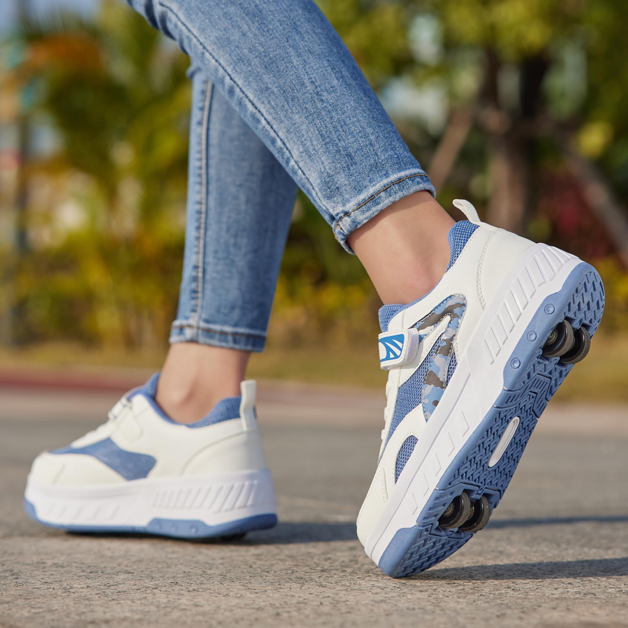 Chaussures à roulettes pour garçons et Filles, Patins à roulettes 2 en 1, Chaussures de Sport, Chaussures de Skateboard