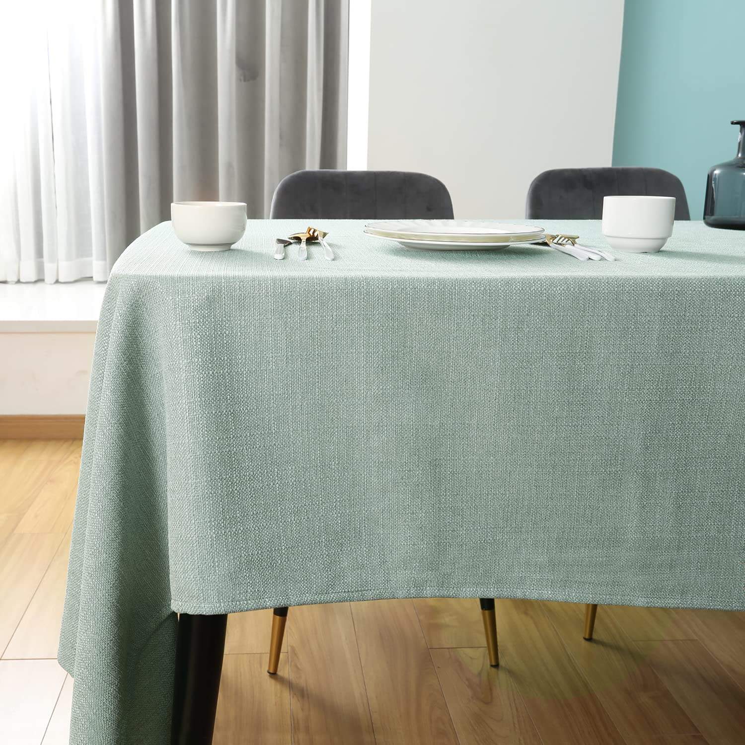 Nappe rectangulaire imperméable aspect lin pour hôtel et restaurant 140x240