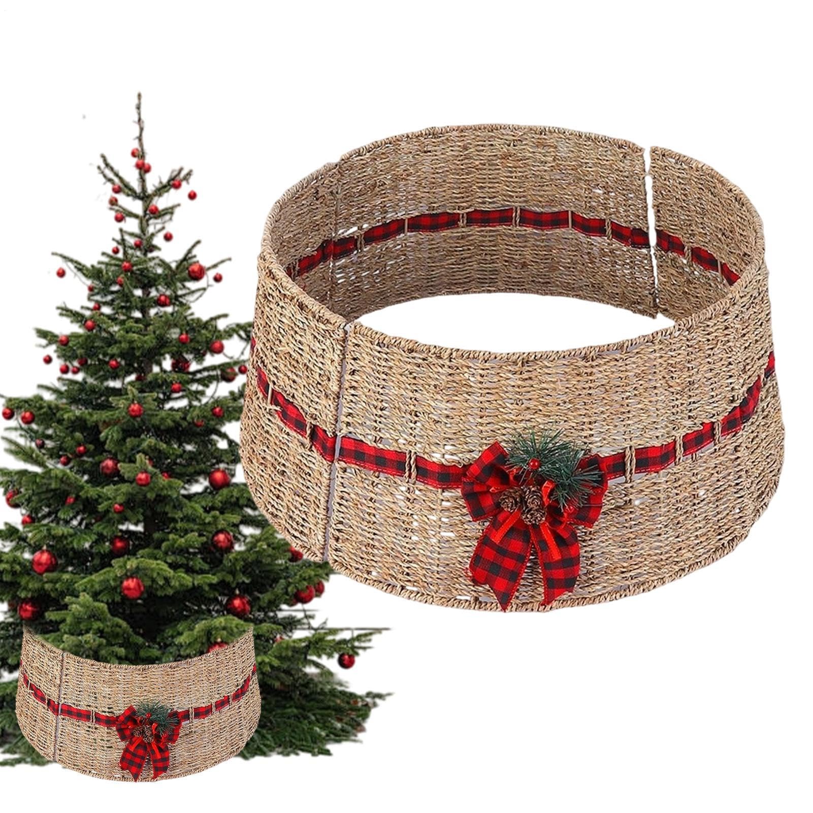 Copribase per Alberi Artificiali Decorazione Natalizia in Vimino 60 cm