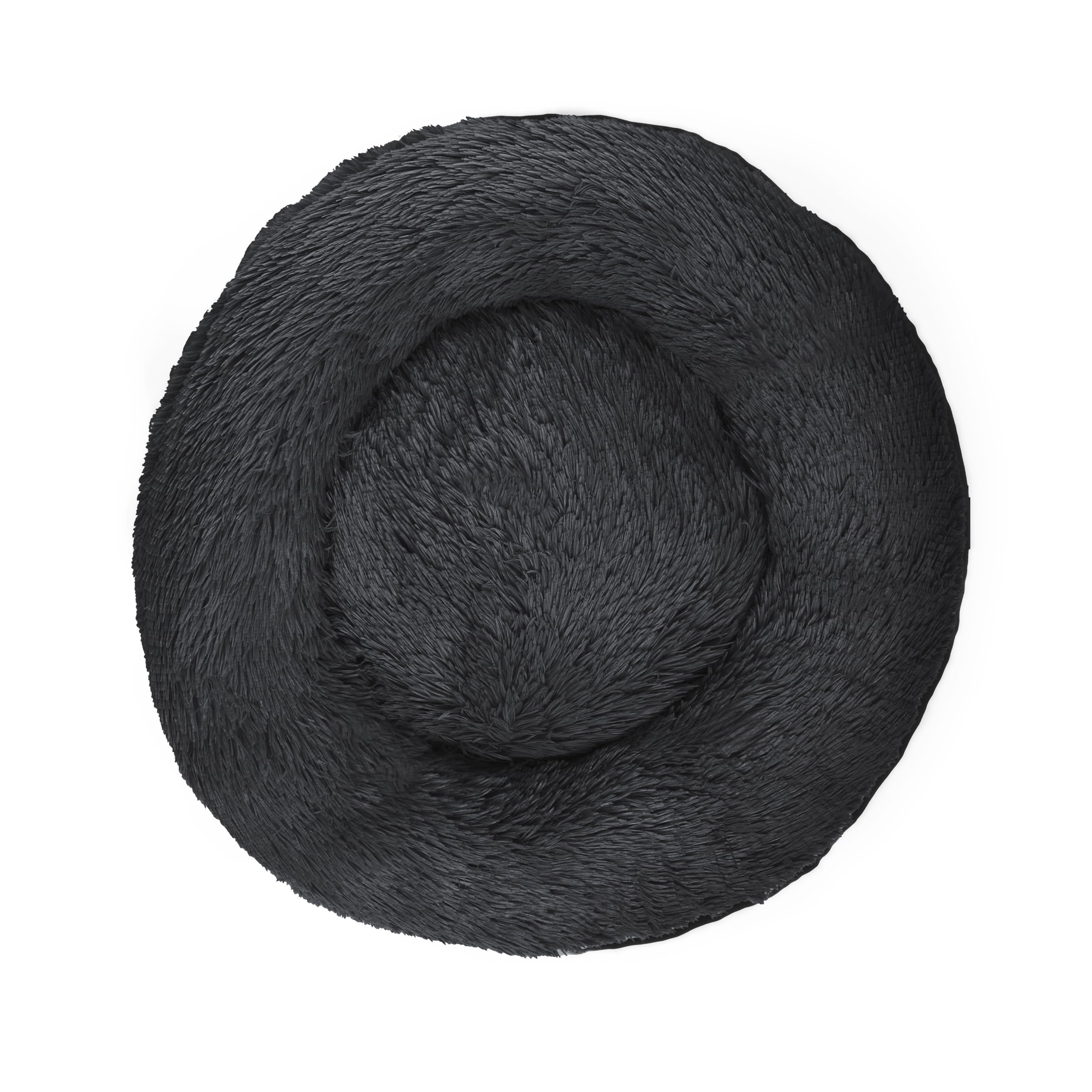 Woof & Whiskers Medium Calming Donut Dog Bed - Black, 60cm - Image 4