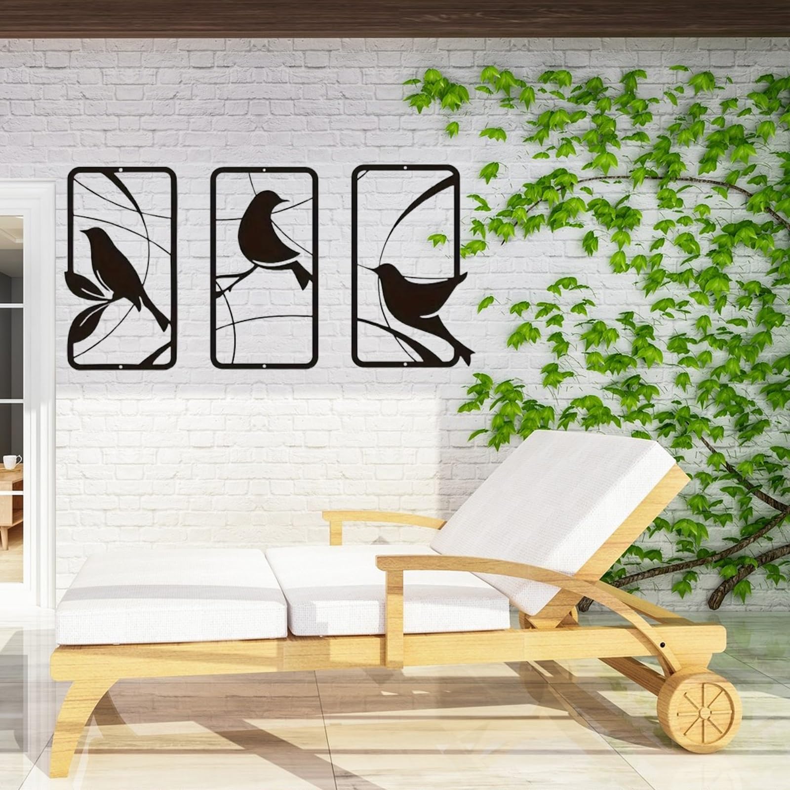 Decorazione artistica da parete in metallo, 3 pezzi, scultura decorativa, decorazione da parete nera per cucina, patio, soggiorno, camera da letto, bagno, decorazione unica per la casa con motivo di