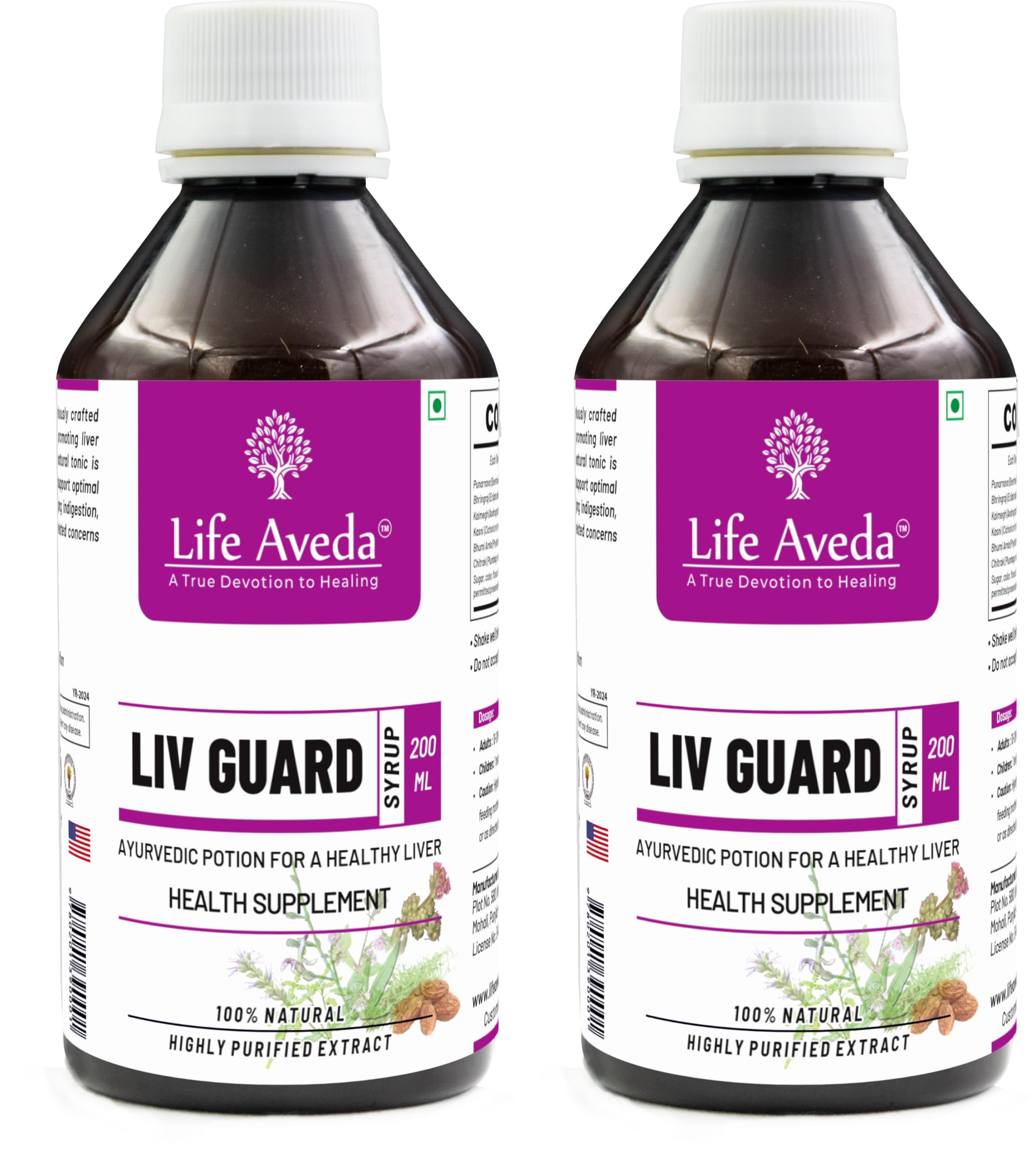 Life Aveda Liv Guard Syrup | Ayurvedic Liver Care Juice | Healthy Appetite & Metabolism, Detox & Healthy Liver Functioning | Natural Liver Tonic for Digestive & Fatty Liver Health | 200ml (Pack of 2)-image-13