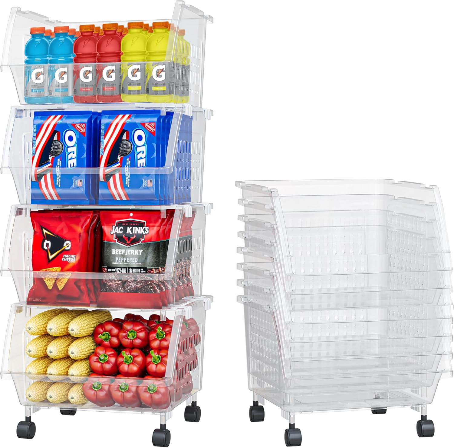 Amazon.com: TidyFriend Large Stackable Storage Bins for Closet ...