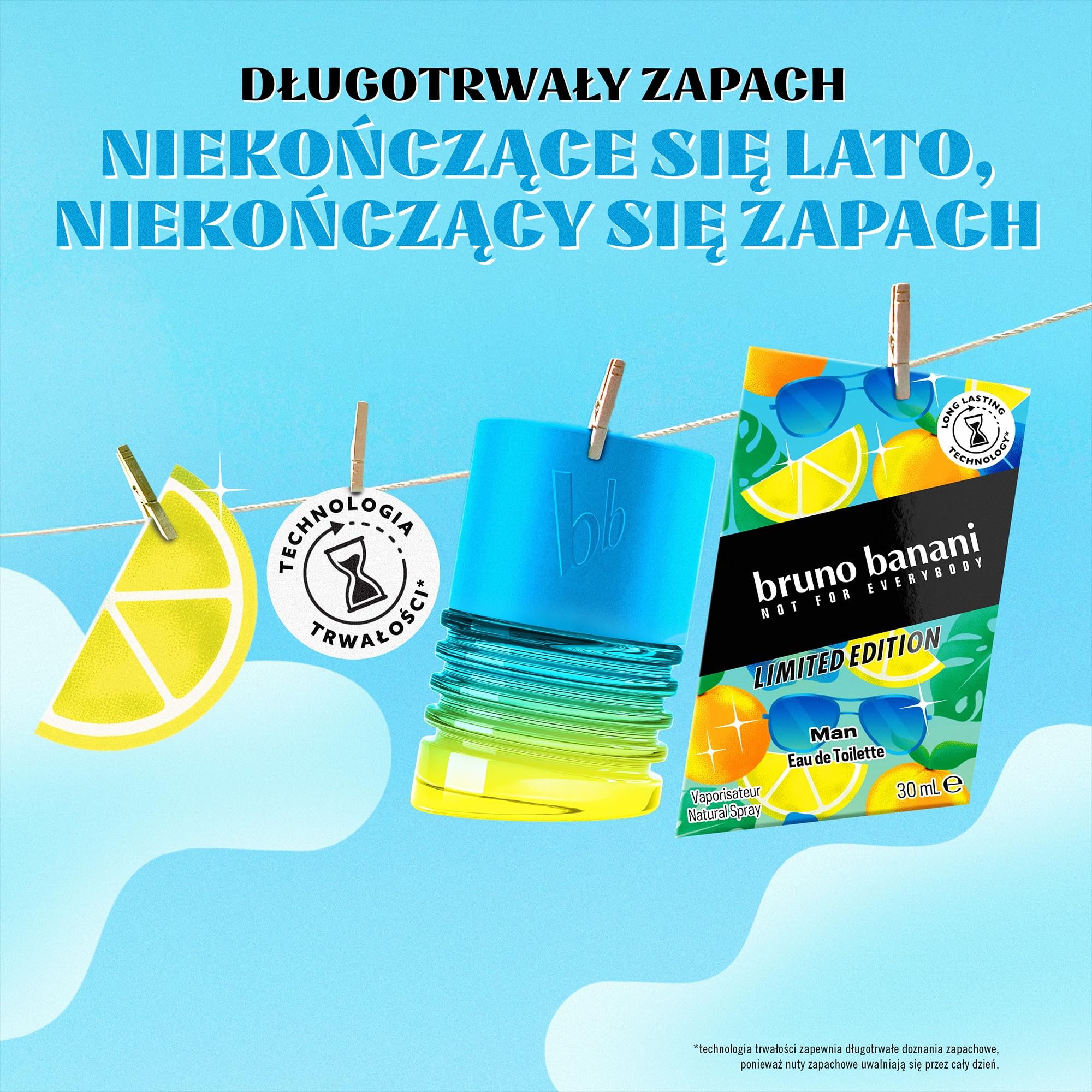 bruno banani Man Summer Limited Edition męska woda toaletowa o owocowym zapachu fougère, 30 ml