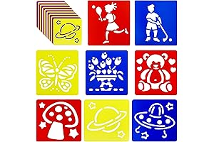 24 Pieces Chalk Stencils for Kids, Primary Shape Template for Toddlers Preschooler