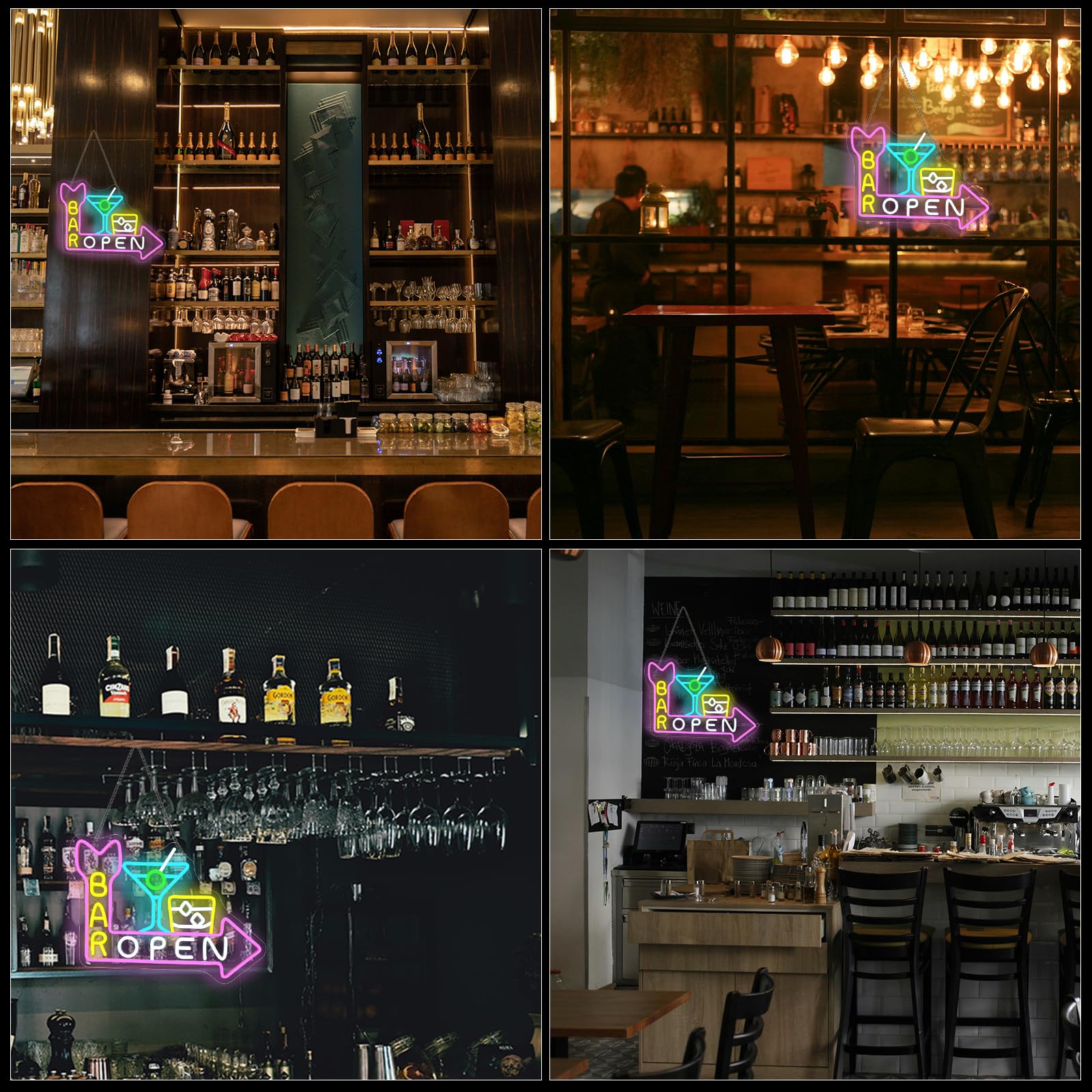 VYXIN BAR OPEN Neon Light Sign Cocktail Neon Sign for Wall Decor Open Led Signs for Bar Restaurant Living Room Bedroom Man Cave Party Home Decor Store Gifts - Image 3