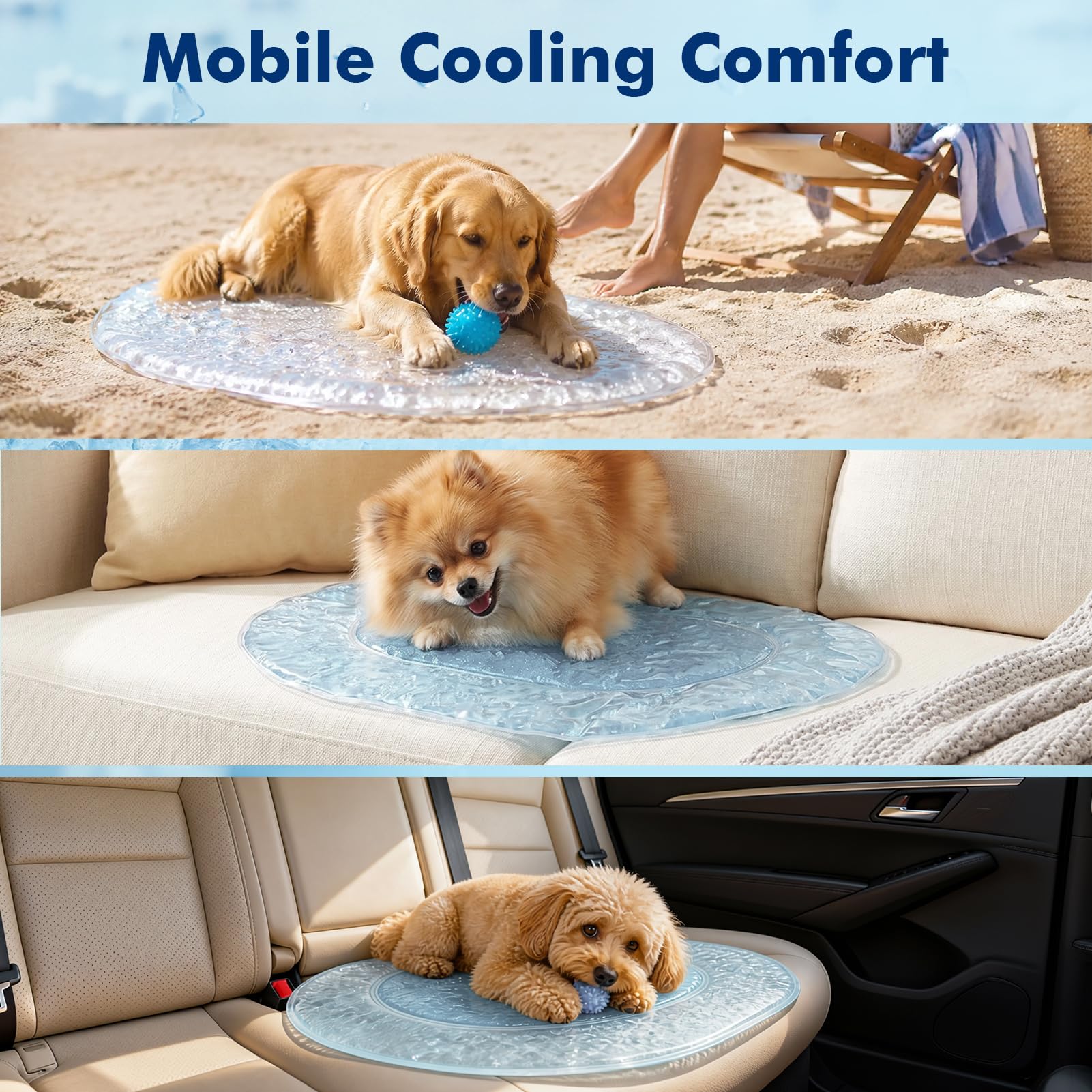 XIAPIA Manta Refrescante para Perros y Gatos, 80 X 60 cm Alfombra Refrescante Perro de Gel Autocalentado, Cama Perro Verano Impermeable y Fresco, Manta Fria Perros para Interior y Exterior