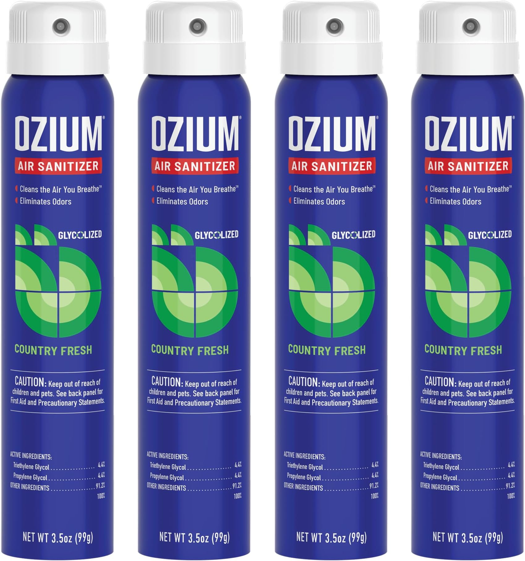 Ozium 3.5 Oz. Air Sanitizer & Odor Eliminator, Country Fresh, Pack of 4