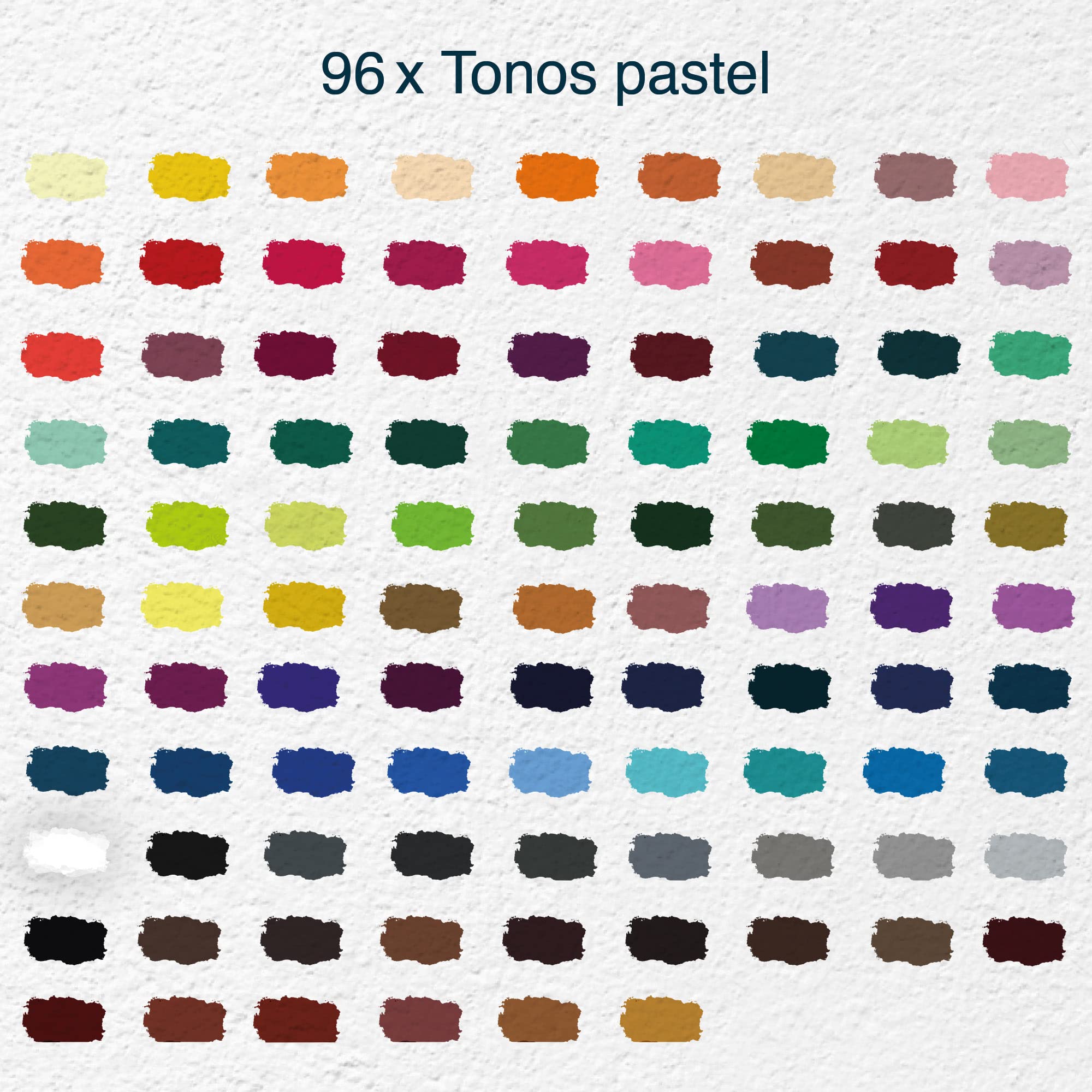 Artina Set de tizas de pastel Pastilo – Set de 96 tizas para artistas con tonos de color excelentes – Maletín de arte con certificación FSC Crayones blandos para pintar