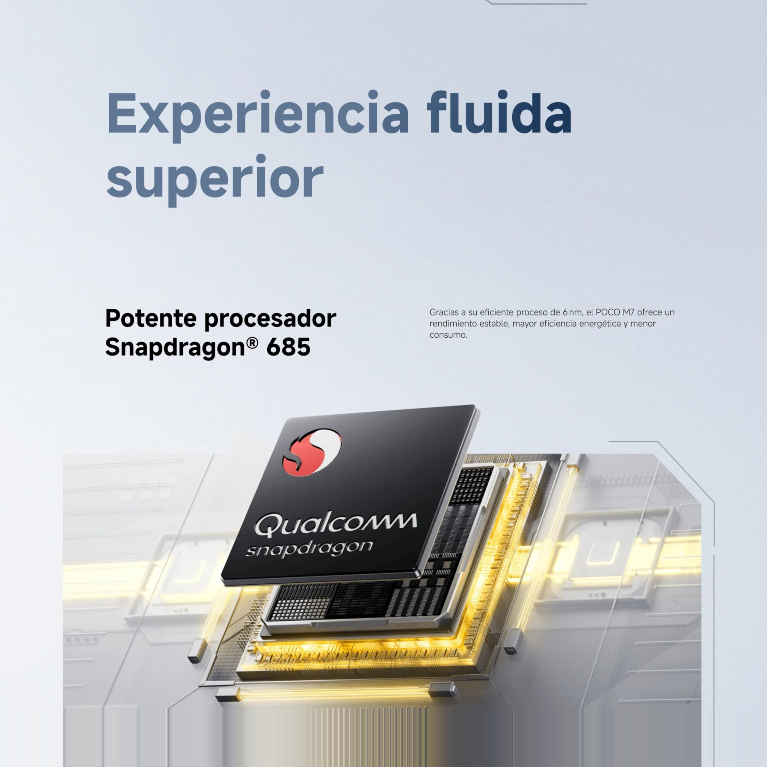 XIAOMI POCO M7 - Smartphone de 8+256GB, Cámara Dual de 50MP con AI, Pantalla inmersiva de 6,9” FHD+, Snapdragon 685, Carga rápida de 33W y Reversible de 18W, Cargador no Incluido, Negro (Versión ES)