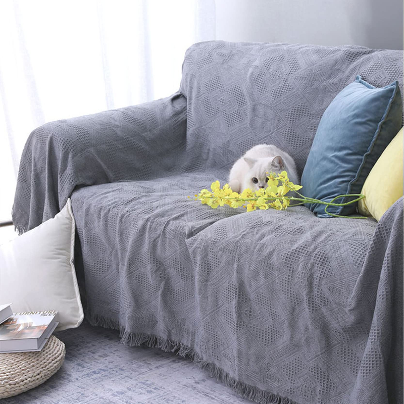 Amazon｜マルチカバー 北欧風 ソファカバー 大きい ソファーかば