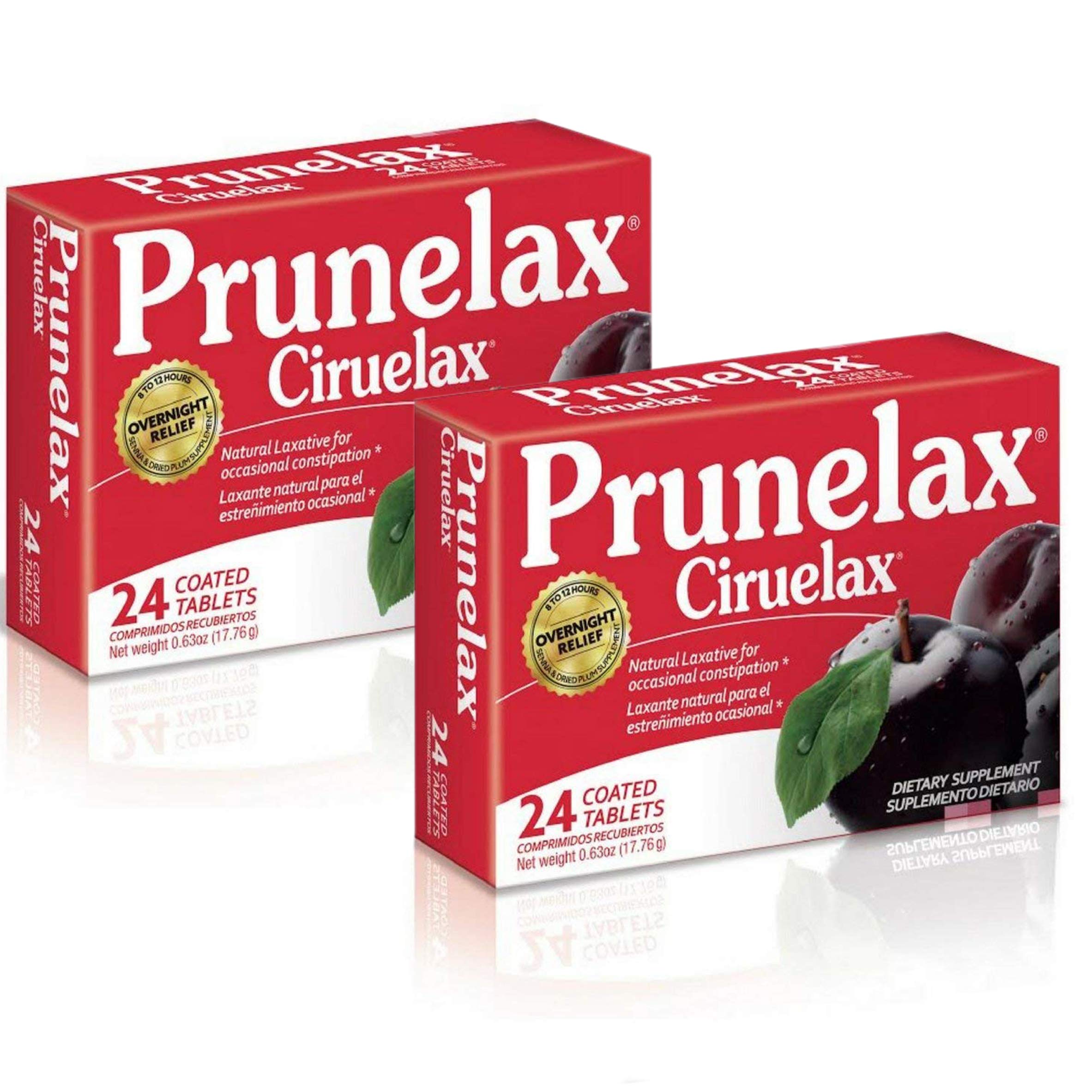 PrunelaxCiruelax Laxative Tablets 24 ea Prunelax Pack of 2