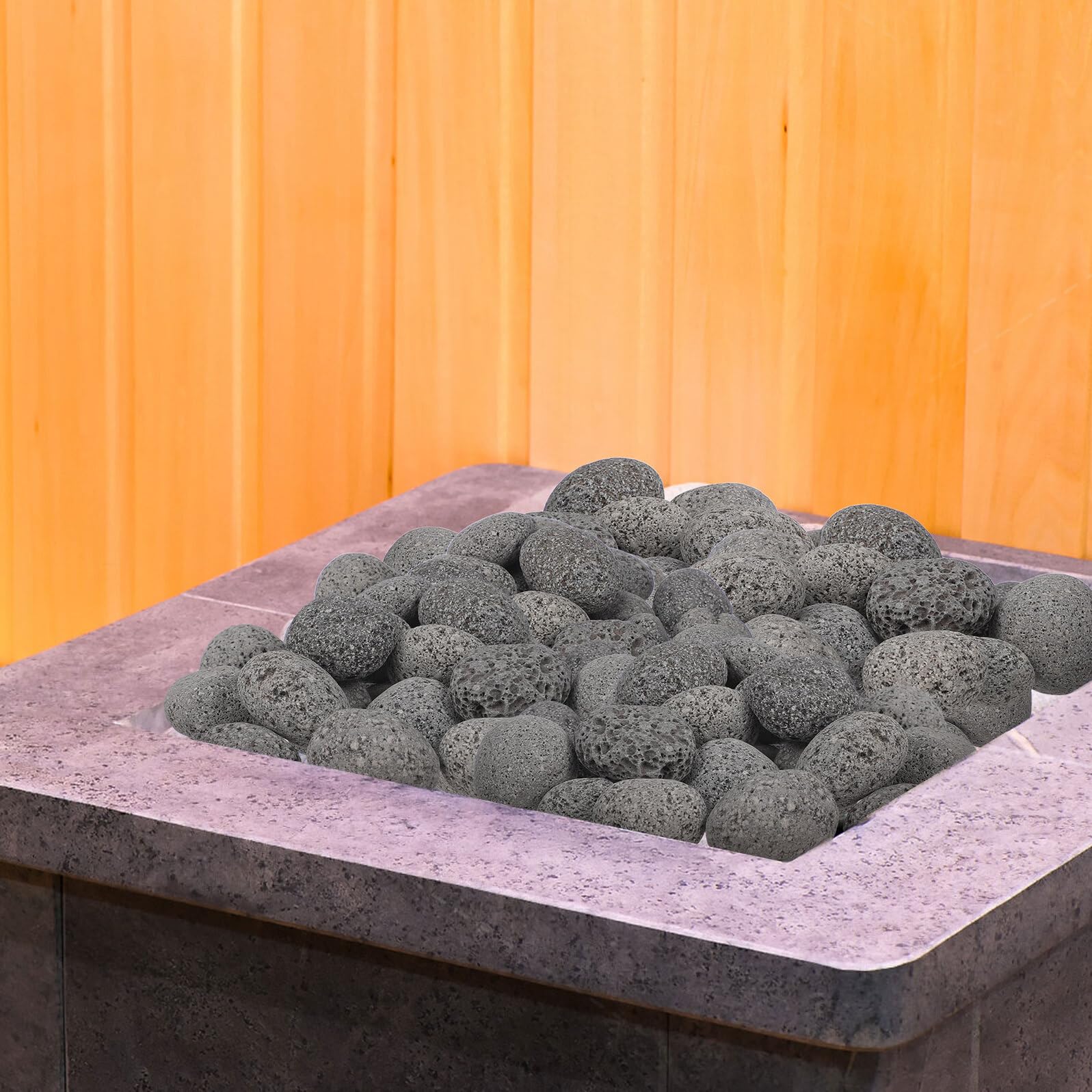 Generisch Saunastein Satz 1 Kg Natürliche Schwarze Steine für Sauna Heizung mit Universeller Kompatibilität und Einfache Handhabung für Dampfbäder und Wellnessbereiche