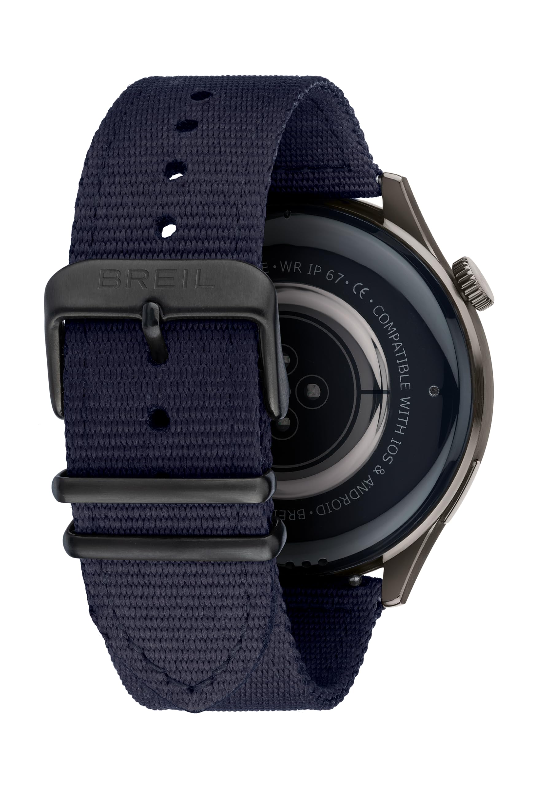 Breil, Collezione BC-1, Smartwatch Uomo con Cinturino Intercambiabile, in Canvas e in Maglia Mesh con Chiusura ad Ardiglione e a Scorrimento, Cassa in Lega Metallica, Connettività Bluetooth