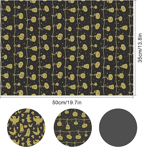 Miniatura 7 de Larcenciel Papel de seda de Halloween, 60 hojas de papel de seda metálico de calabaza fantasma para bolsas de regalo y envoltura de regalos,