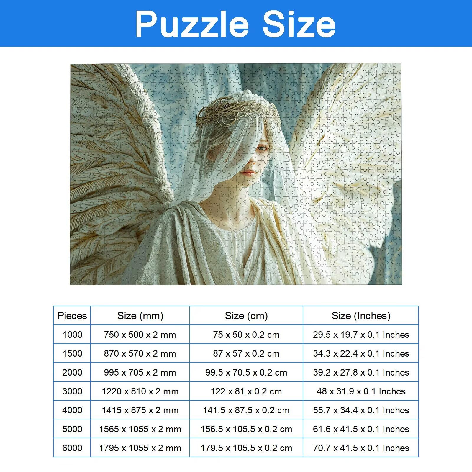 Puzzle 5000 Pezzi Angelo, Puzzle Donna 5000 Pezzi Arte per Adulti e Bambini, Misura: 156.5x105.5 cm, Puzzles Legno per Adulti con Squisita Scatola di Imballaggio, Idea Regalo Donna, Regalo Uomo, -8557