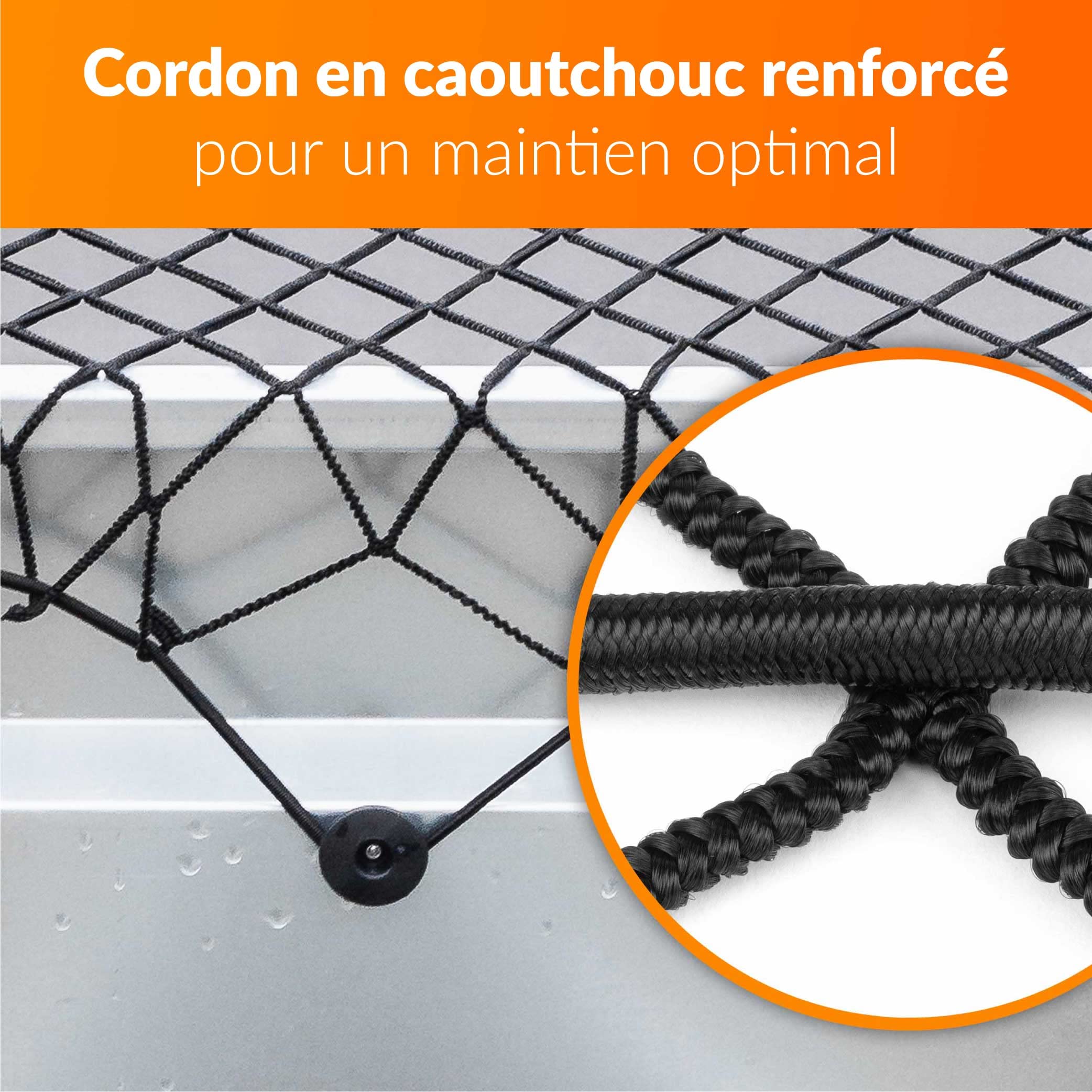 Upgrade4cars Filet Remorque Extensible 1-2 x 2-3 Mètre | Bâche Protection Élastique | Accessoires pour Remorques Universel