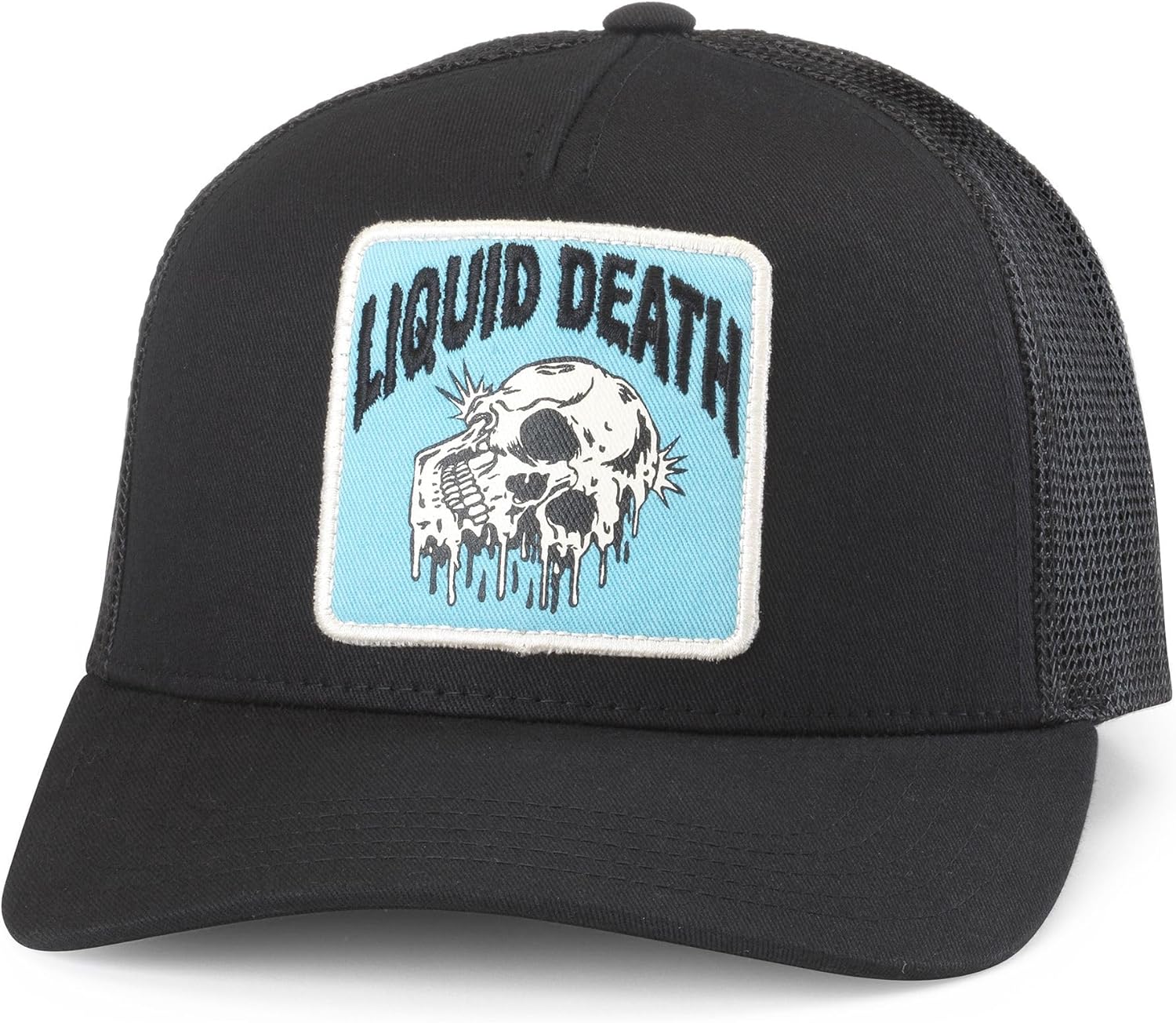 AMERICAN NEEDLE Unisex Liquid Death Roscoe Trucker Adjustable Snapback Baseball Hat (25011A-LDEATH-BLK)
