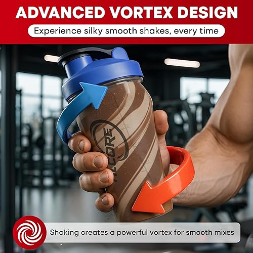 Miniatura 2 de Vortex - Botella mezcladora de proteínas de 24 onzas  23.7 fl oz, taza agitadora prémium sin BPA para batidos y batidos de proteínas, a prueba de