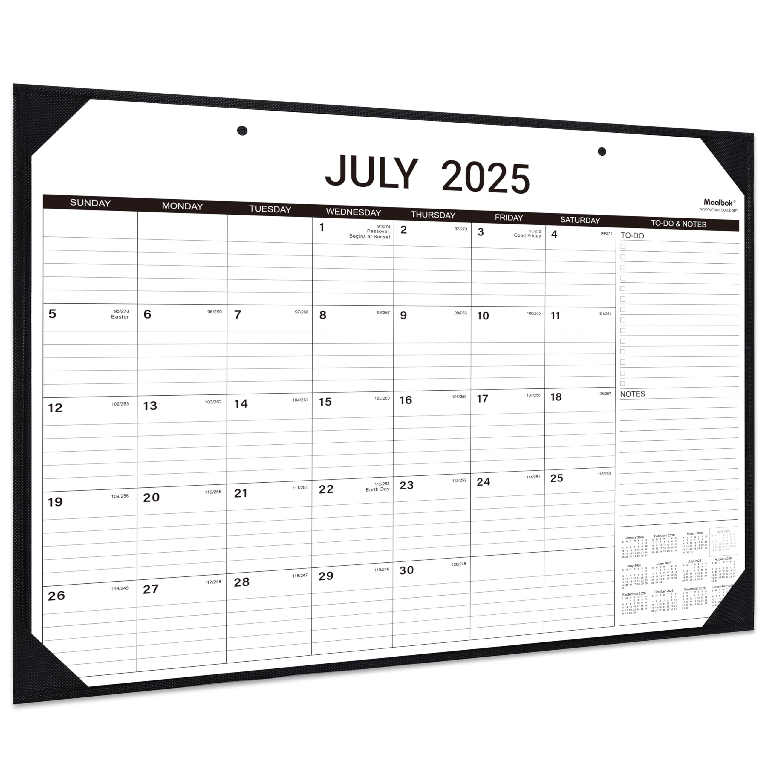 2025-2026 Desk Calendar - Monthly Flip Calendar From July 2025 To Dec 2026, Thick Paper, Twin-Wire Binding