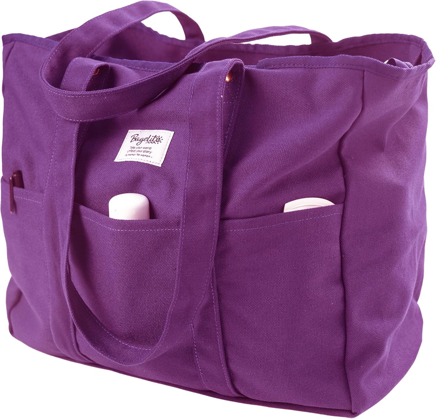 Extra Large Canvas Tote for Women Men, Utility Work Bag with Zipper
