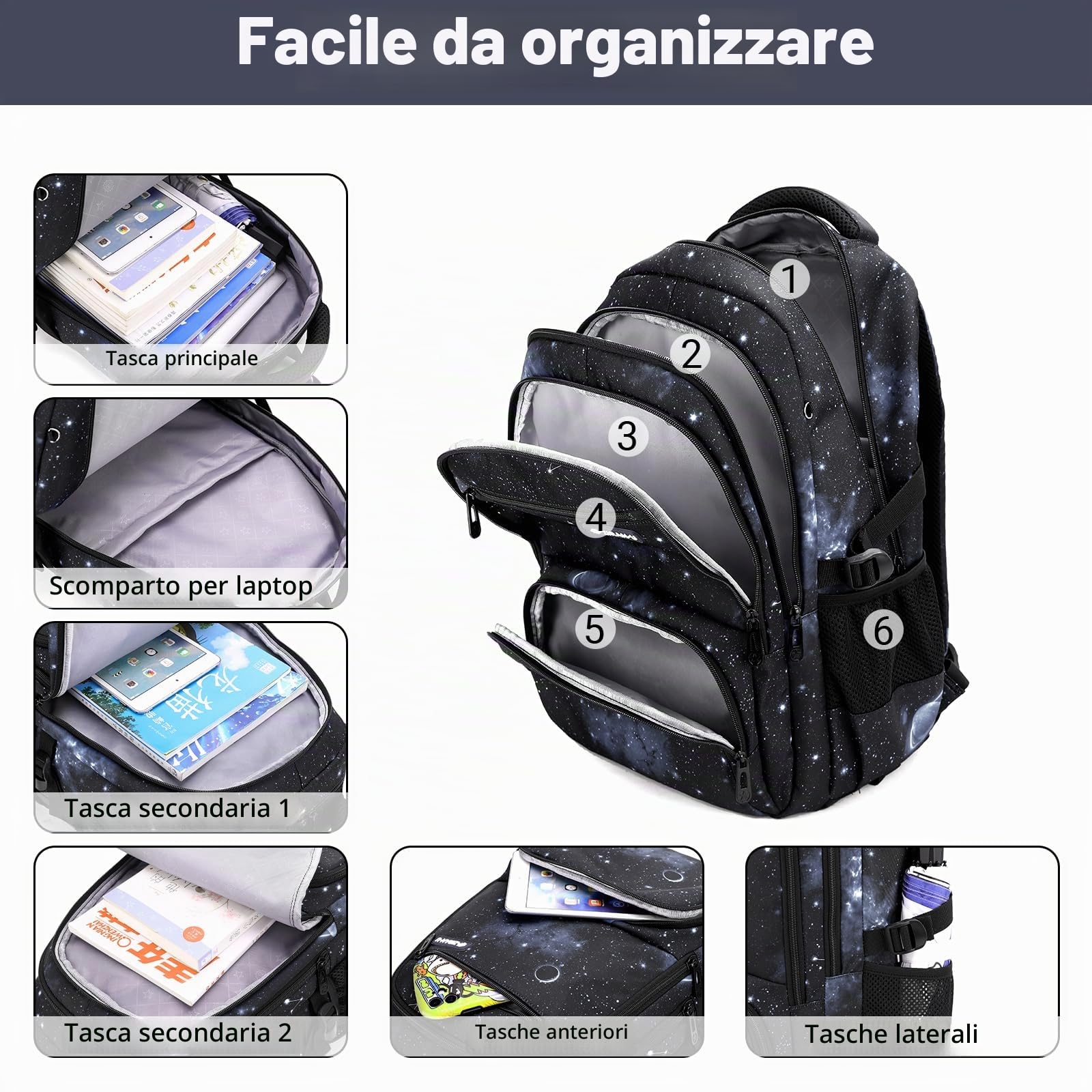 Amythe Zaino Trolley Set da 3 pezzi per Ragazzi, Zaini Scuola Elementare Media Superiore con Borsa Pranzo Borsa per Penna, Zainetto Bambini con Ruote Valigie, 32x19x48cm, Nero