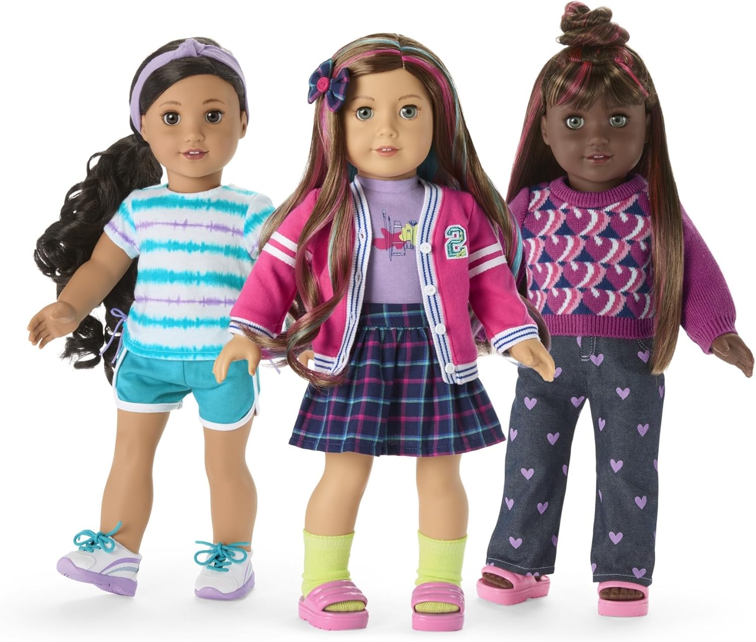 American Girl Truly Me 18-inch Doll School-Day Style Outfit with Cardigan, Tee, and Pair of Sneakers, For Ages 6+