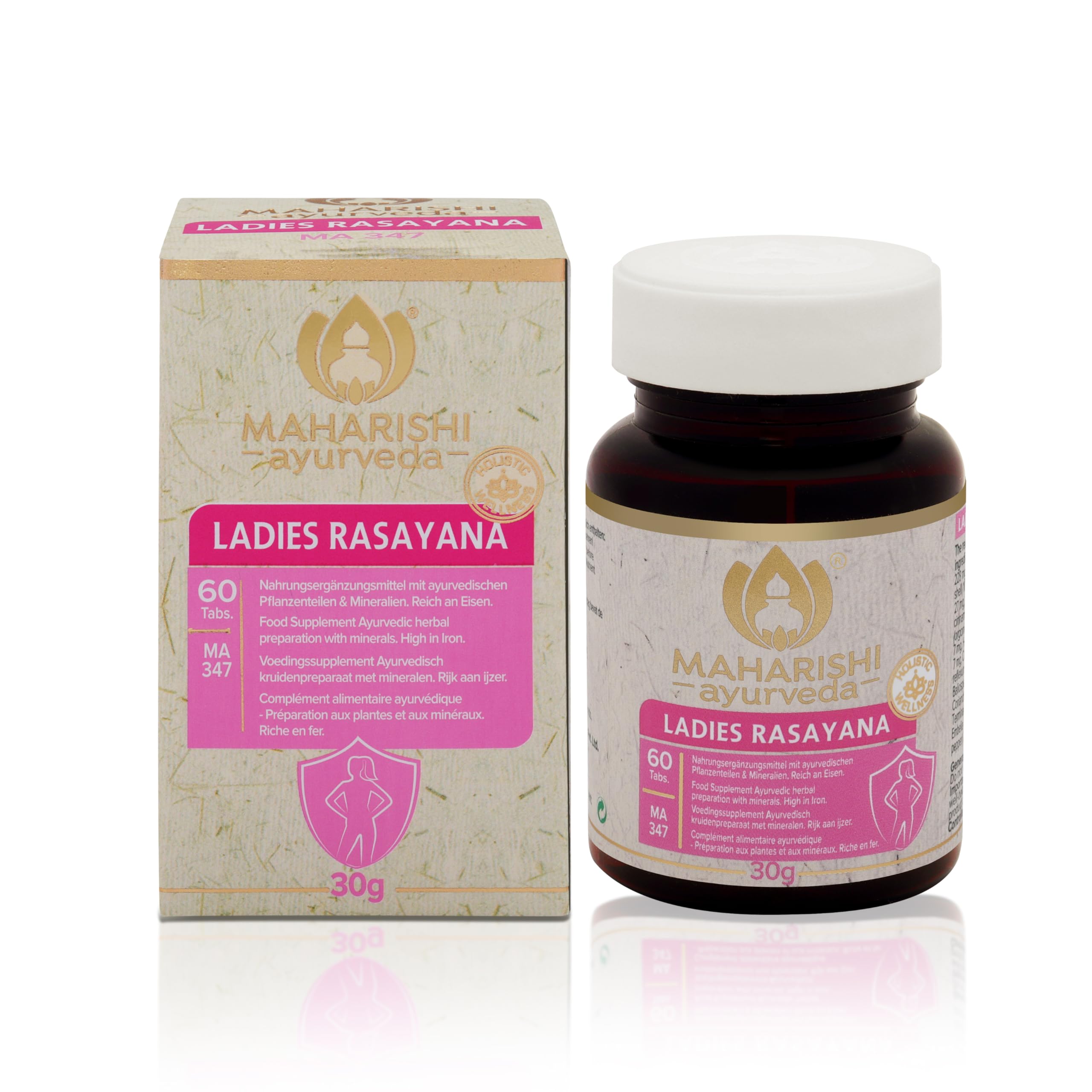 Maharishi Ayurveda Ladies Rasayana (für Frauen) | Nahrungsergänzungsmittel mit ausgewählten ayurvedischen Pflanzenteilen & Mineralien | Reich an Eisen | 60 Tabletten | 1 er Pack