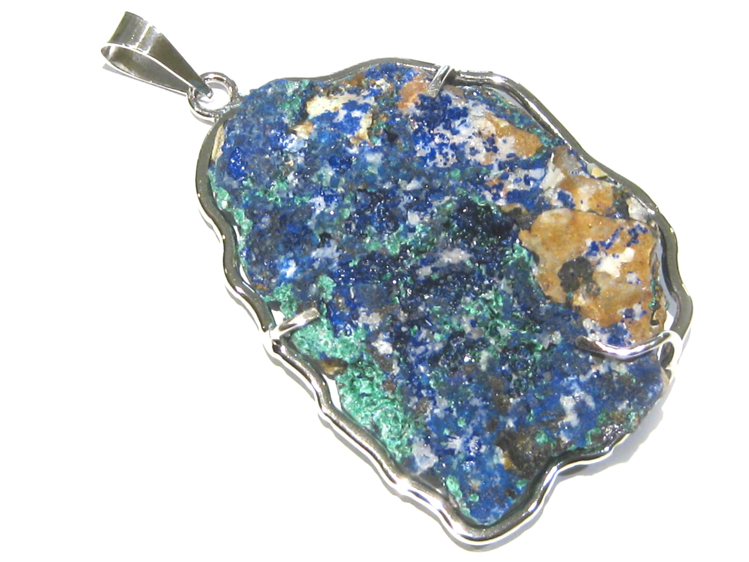 Pendentif azurite malachite argent contre la monotonie des bijoux - 5