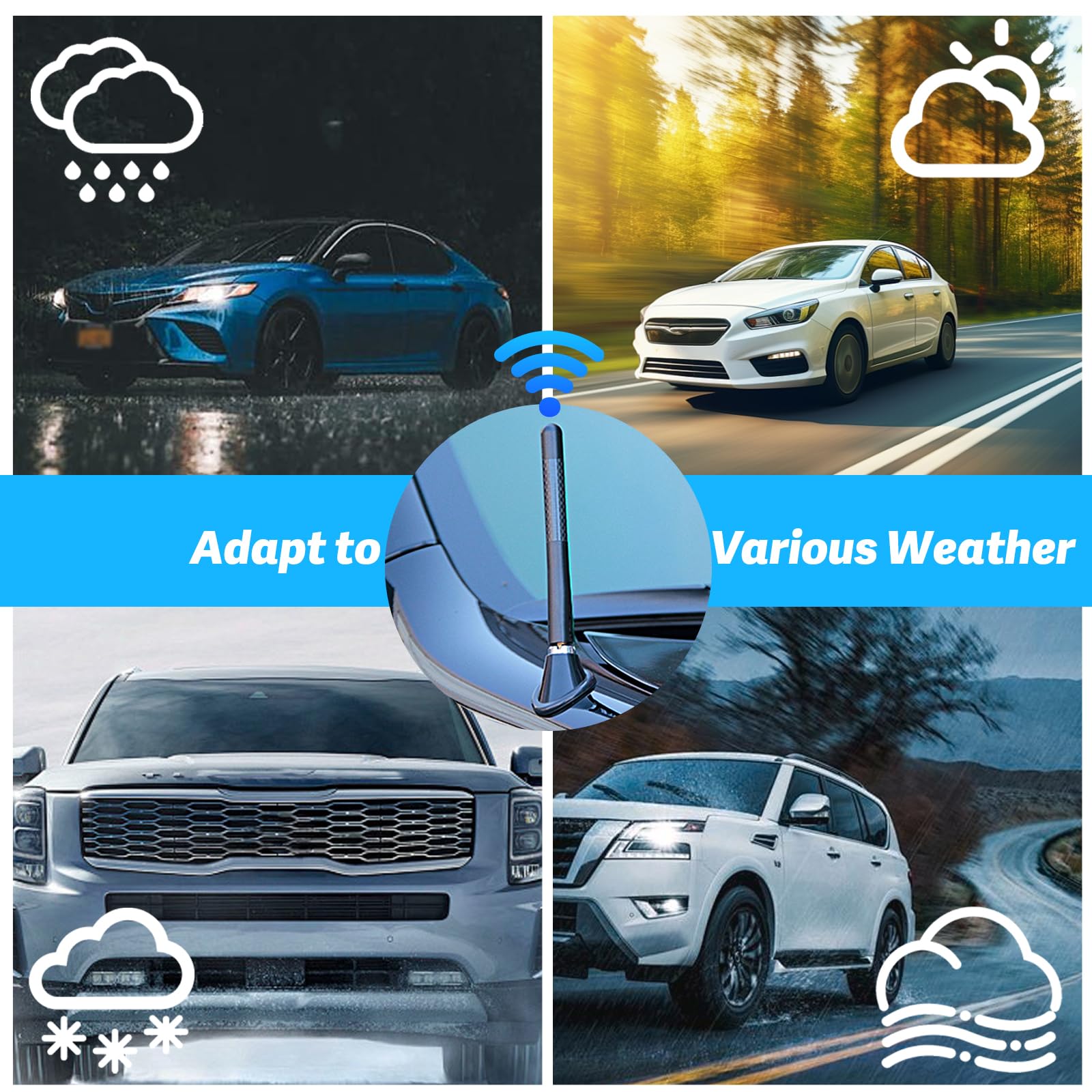 Antenne+Mini+Cooper Qiilu Antenne Pour Antenne De Voiture Mât D'antenne De Sur Toit De Véhicule 4.7 Pouces Décoration D'antenne Radio De Toit De