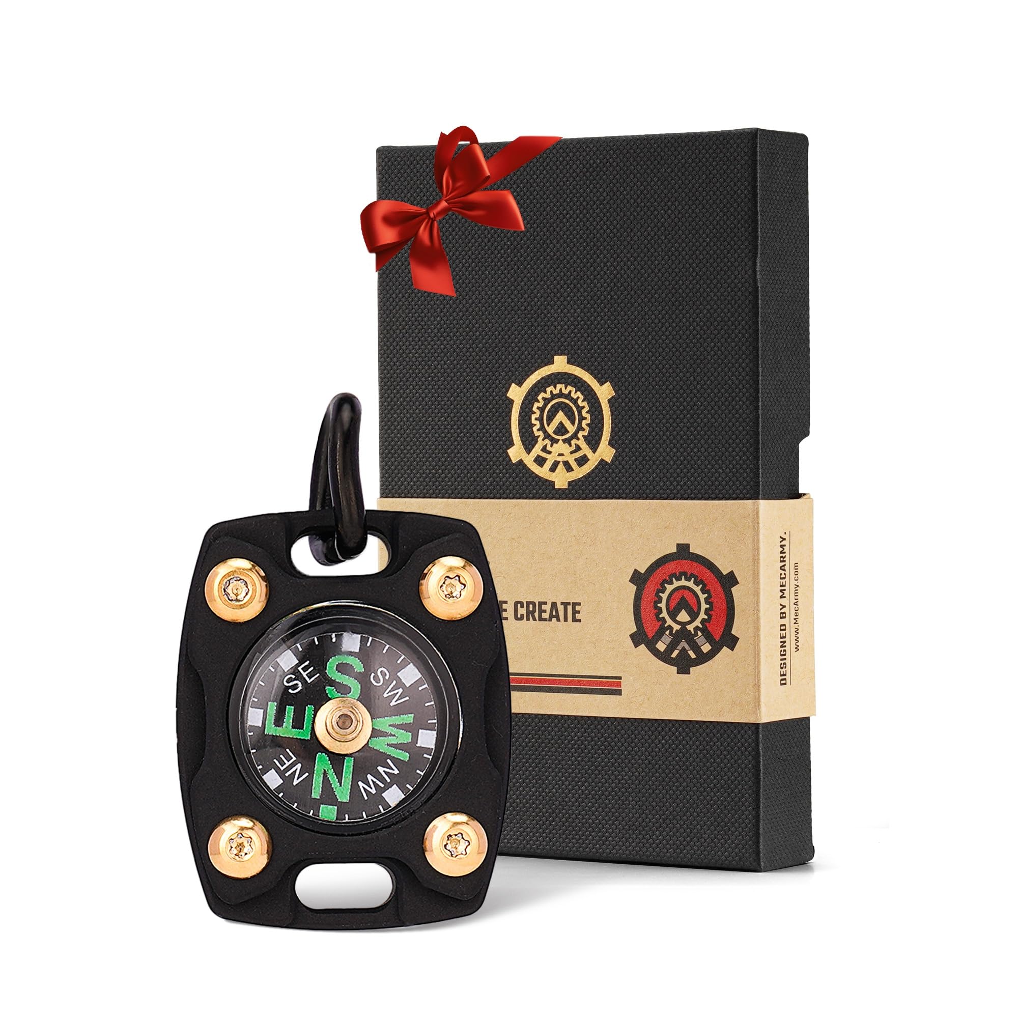 Mini Titanium/Brass Compass, Waterproof IPX5 Pocket Compass for Hiking & Survival, Keychain & Necklace Gifts for Men & Women, Ideal Graduation & Outdoor Adventure Present