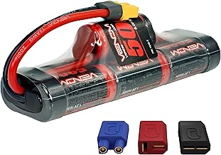 Venom Drive Series 7S - 5000mAh 8.4V NiMH Battery Hump Pack - Universal 2.0 Plug, 7 Cell - Silicone Connector & Compatible w/ XT60, Traxxas, Deans, EC3, 2WD, 4WD, Truck & Buggies