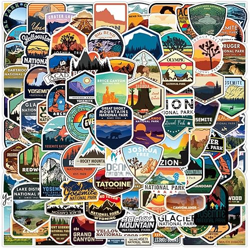 Miniatura 1 de 100 calcomanías de vinilo impermeables para viajes al aire libre, aventura al aire libre, senderismo, naturaleza, camping, desierto, calcomanías