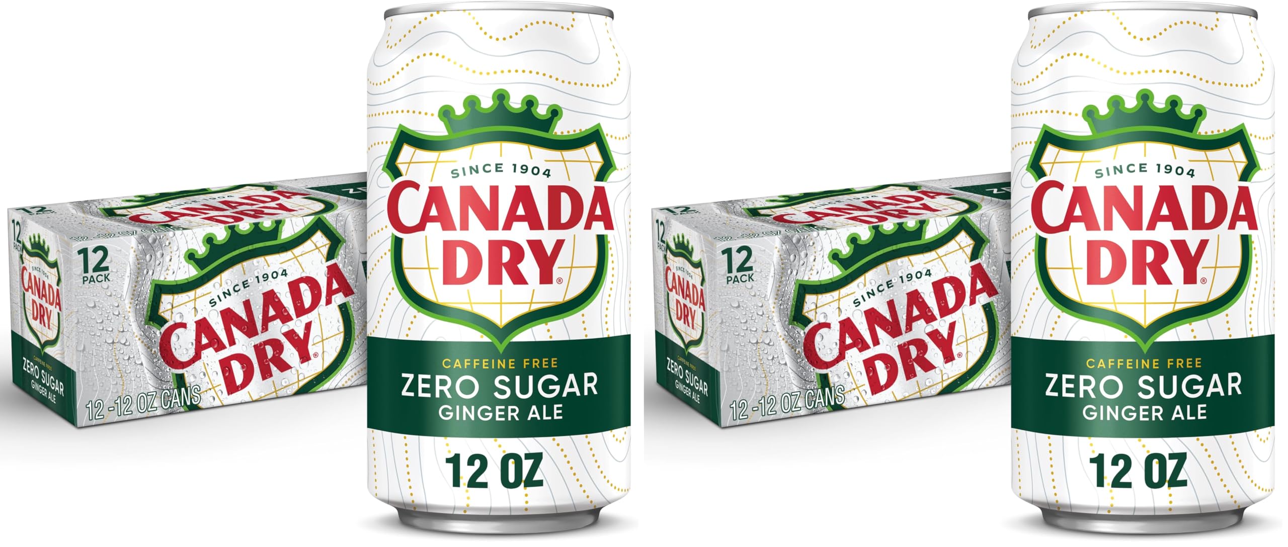 Zero Sugar Ginger Ale | 12 fl. oz. Cans | 12 Pack | Pack of 2