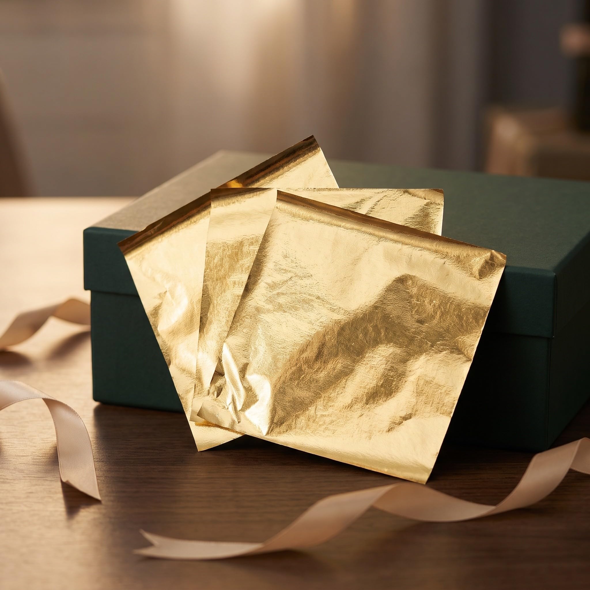 Veemoon 500 hojas de papel de imitación de lámina de oro para proyectos