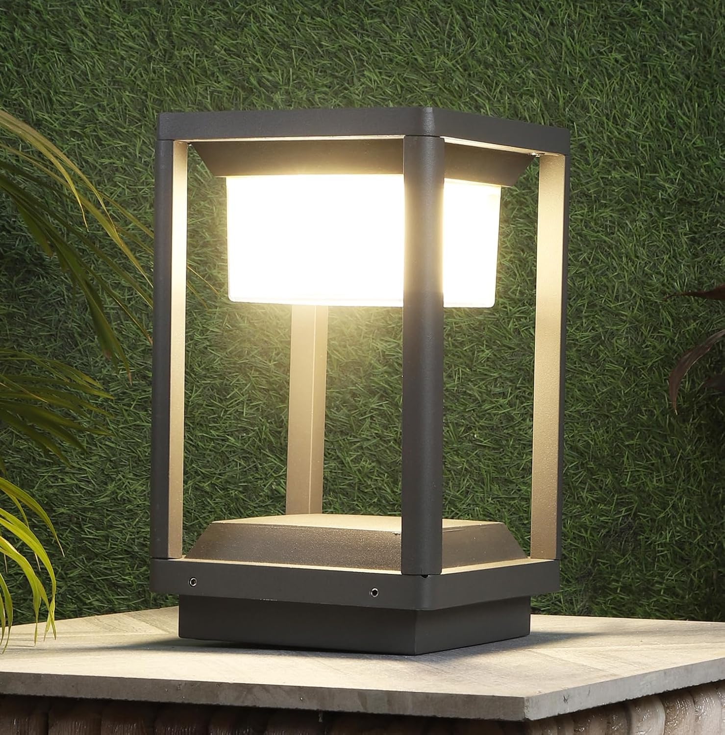 Beamify Gate Light 12W Waterproof Pillar Lamp Outdoor Decor Garden Lights Pole Mount Exterior Lighting Fixture for Home Entrance Main Gate Patio Compound Boundary (Warm White, 1pc)-image-11