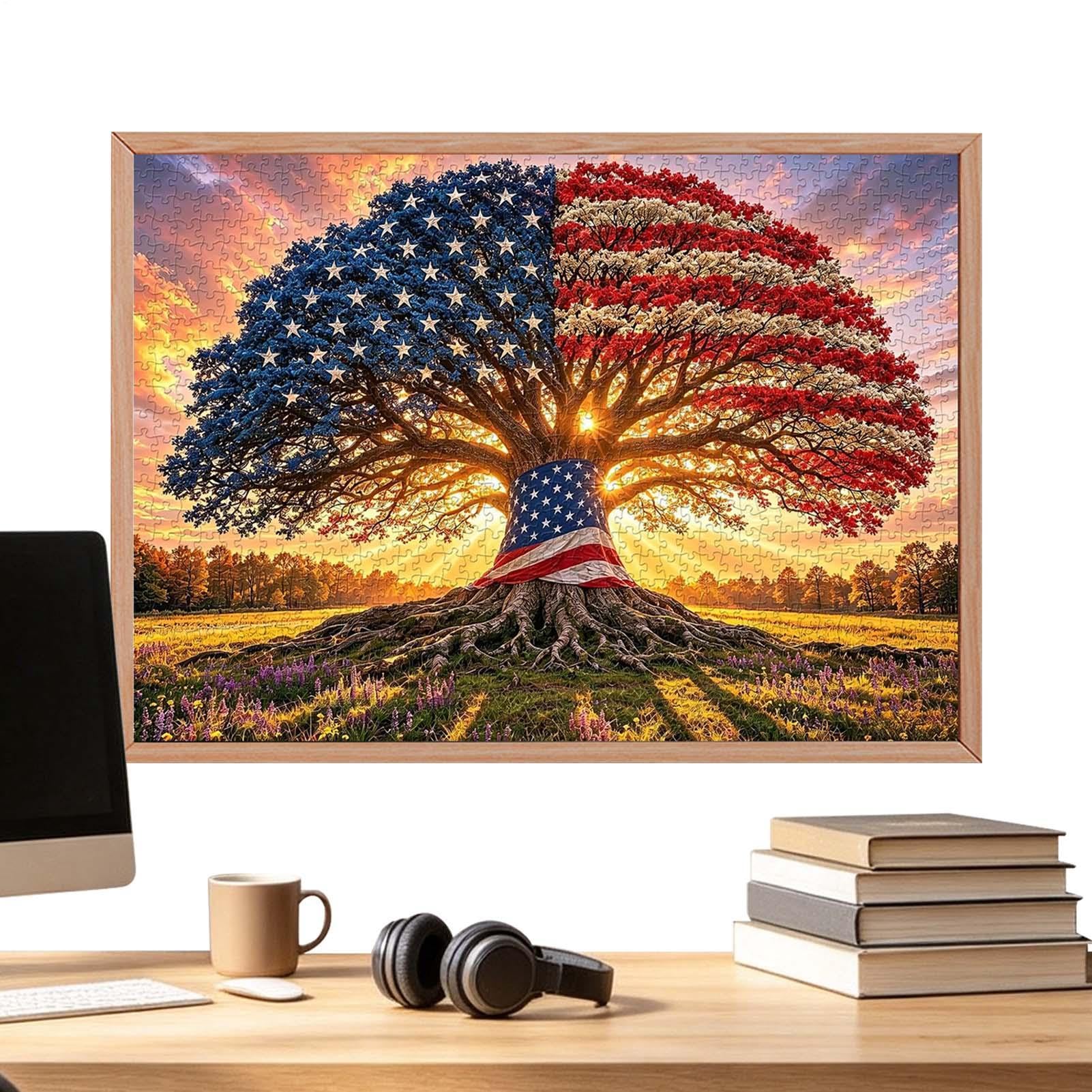 Puzzle Arbre Patriotique Paysage Patriotique 1000 Pièces