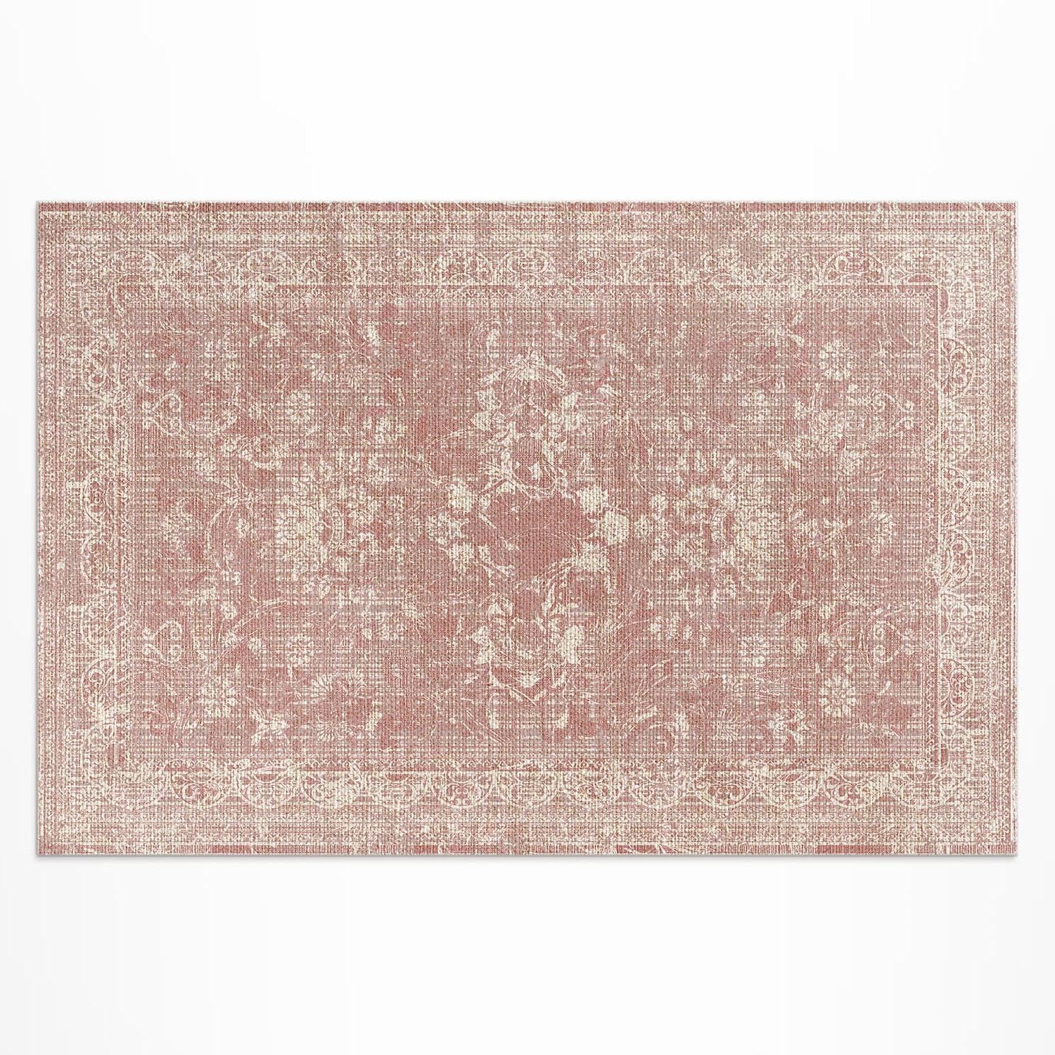Tapis extérieur rose poudré imperméable pour décoration de balcon et terrasse