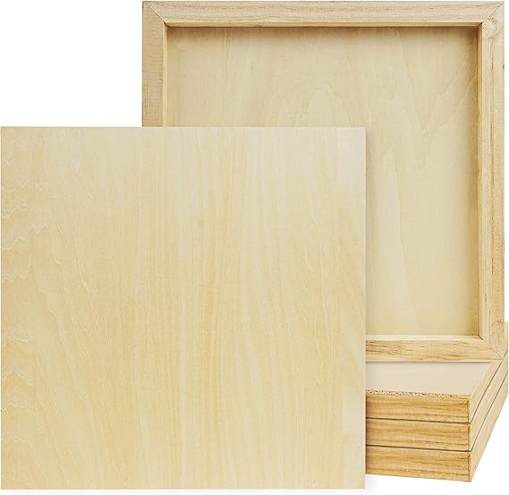 BELLE VOUS Unfinished Wooden Canvas Painting Boards (5 Pack) 25 x