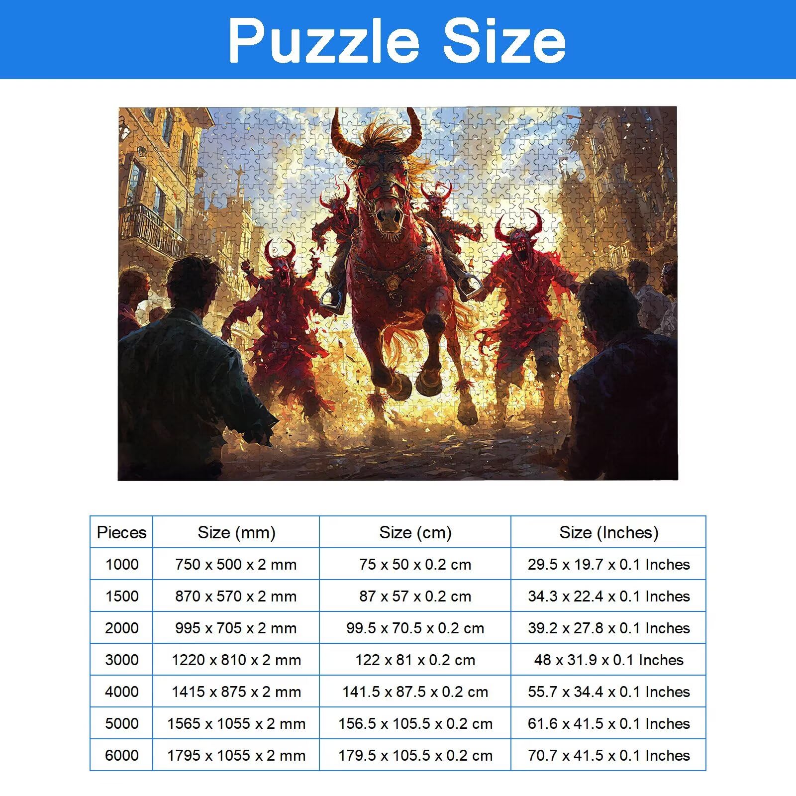 Puzzle 3000 Pièces Démon, Puzzle 3000 Pièces Adultes et Enfants, Puzzles Bois avec Une Boîte d'emballage Exquise, Jeu Éducatif Puzzles Halloween, Decoration Maison, Cadeau Femme, Cadeau Homme, -7873